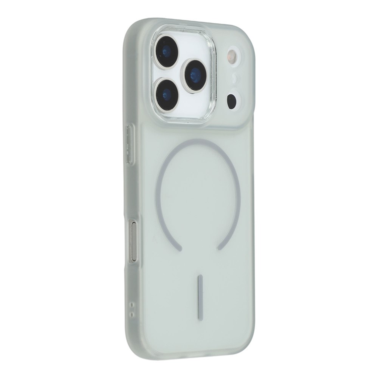 iPhone 17 Pro Max Mobilskal MagSafe med Glitter Lins Frame - Grå | 2353 | AlltMobil