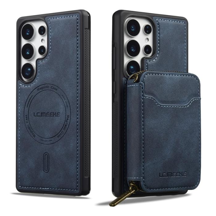 LC.imeeke - LC.IMEEKE L6 för Samsung Galaxy S24 Ultra Konstläder Plånboksfodral - Blå