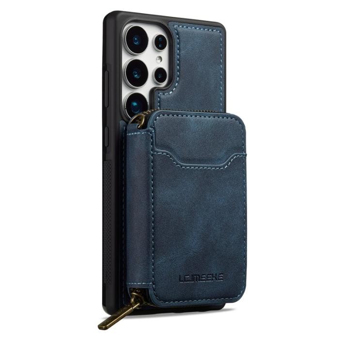 LC.imeeke - LC.IMEEKE L6 för Samsung Galaxy S24 Ultra Konstläder Plånboksfodral - Blå