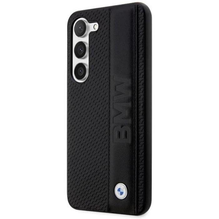 BMW - BMW Galaxy S23 Plus Skal Läder Textured & Stripe - Svart