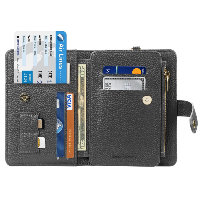 Dux Ducis - Dux Ducis Passhållare Plånbok RFID Multikort PU-Läder - Ljusgrå