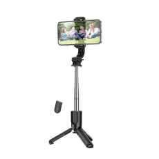 Hoco - HOCO selfie stick with bluetooth remote control tripod K17 black