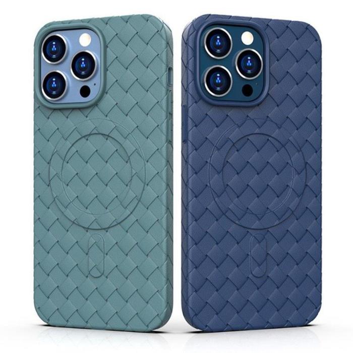 OEM - iPhone 15 Mobilskal Magsafe Woven - Blå