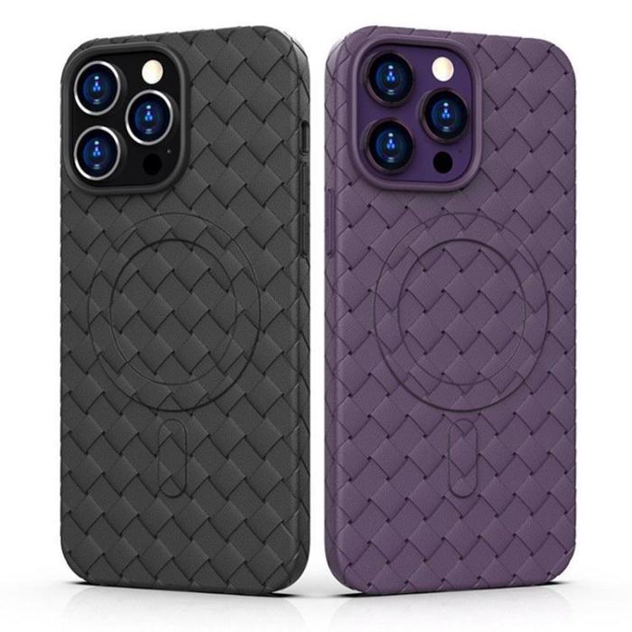 OEM - iPhone 15 Mobilskal Magsafe Woven - Blå