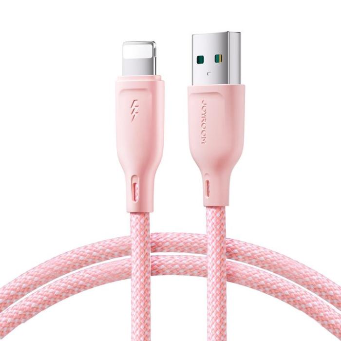 Joyroom - Joyroom USB-A till Lightning kabel Multi-Color 3A 1m - Rosa