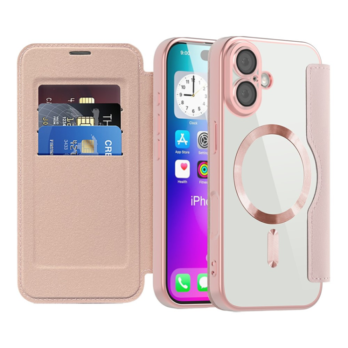 A-One Brand - iPhone 17 Plånboksfodral MagSafe RFID - Rosa