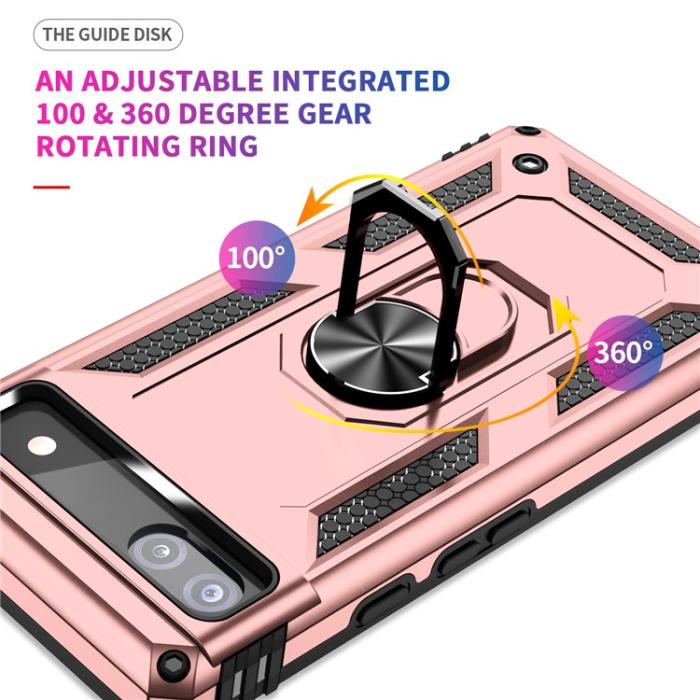 A-One Brand - Google Pixel 6a Skal Ringhållare Kickstand - Rosa Guld