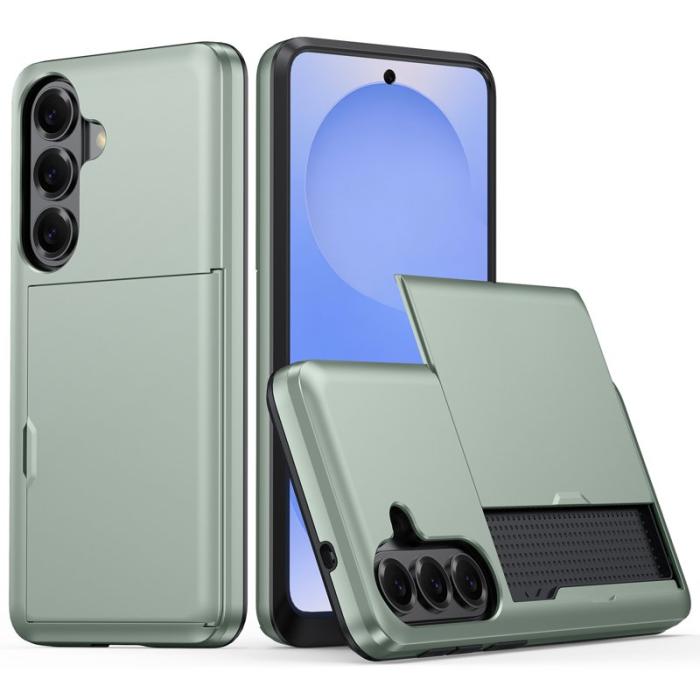 Amorus - AMORUS Samsung Galaxy S26 Plus Skal Plast Med Kortfack - Army Green