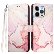 A-One Brand - iPhone 16 Pro Plånboksfodral Marble Pattern med Rem LS005