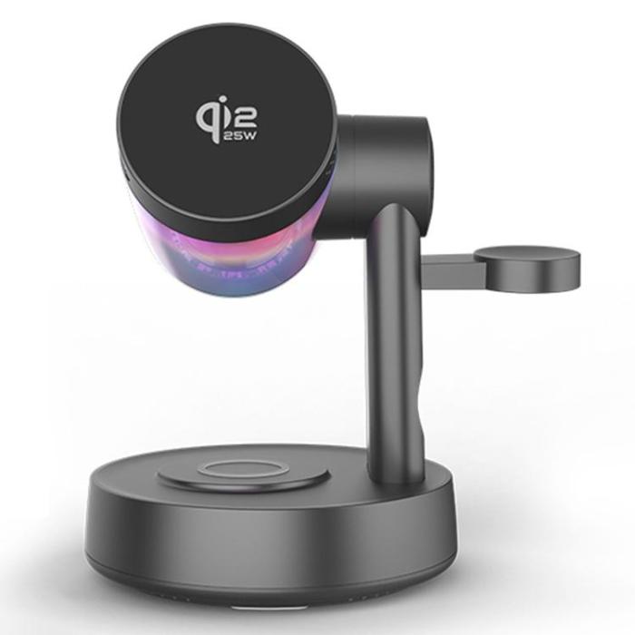 A-One Brand - Qi2.2 Magnetisk Trådlös Laddare 25W iPhone/Apple Watch/AirPods - Svart