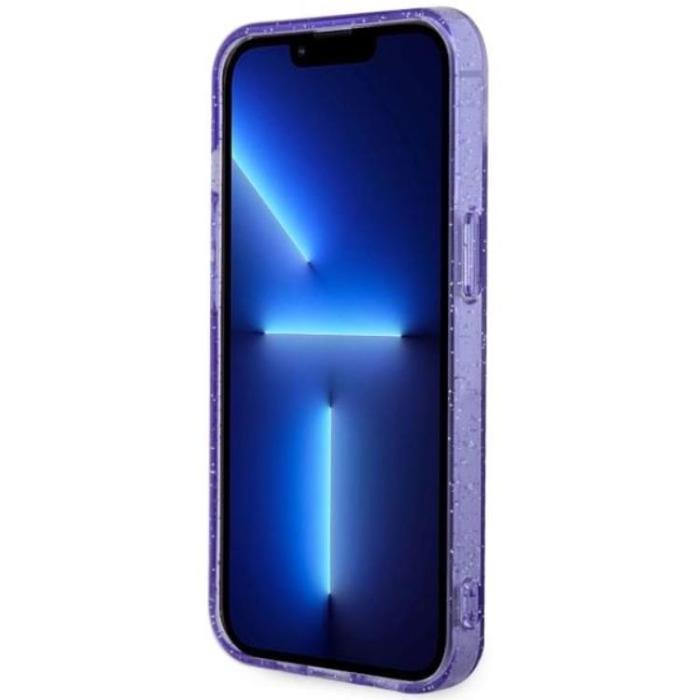 Guess - Guess iPhone 14 Plus Mobilskal MagSafe Glitter Guld - Lila