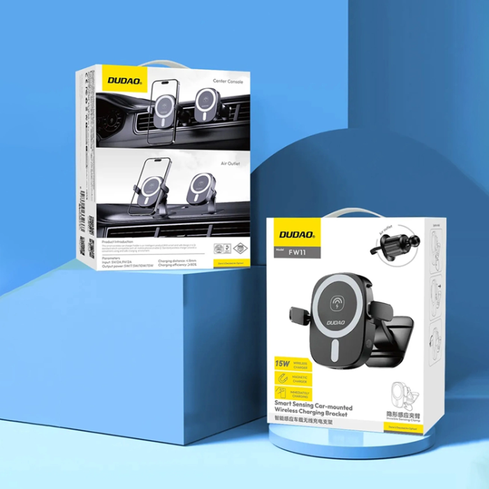 Dudao - Dudao Mobilhållare Ventilationsgaller Med Inductive Laddare 15W - Svart