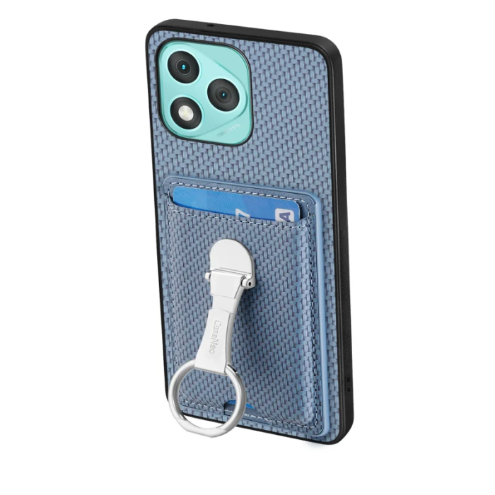 A-One Brand - Honor 400 Lite Mobilskal Korthållare Carbon Fiber - Blå