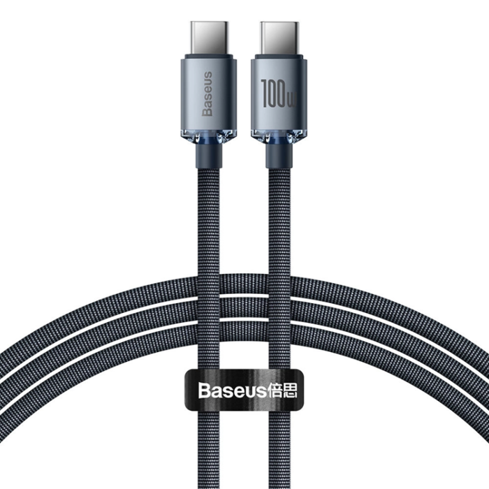 BASEUS - Baseus USB-C till USB-C Kabel 100W 1,2m - Svart