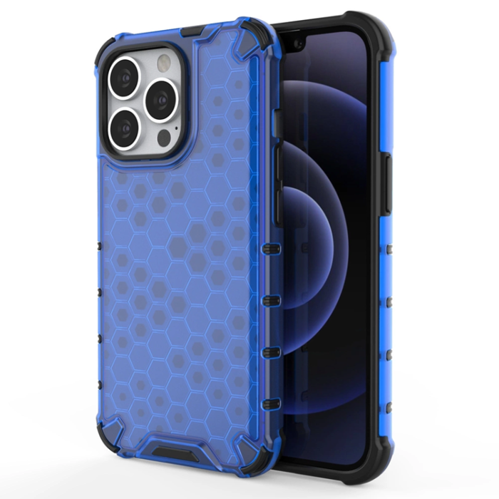 OEM - iPhone 13 Pro Mobilskal Honeycomb Armor - Blå