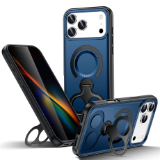 A-One Brand - iPhone 17 Pro Mobilskal MagSafe Dual Hole Kickstand - Blå