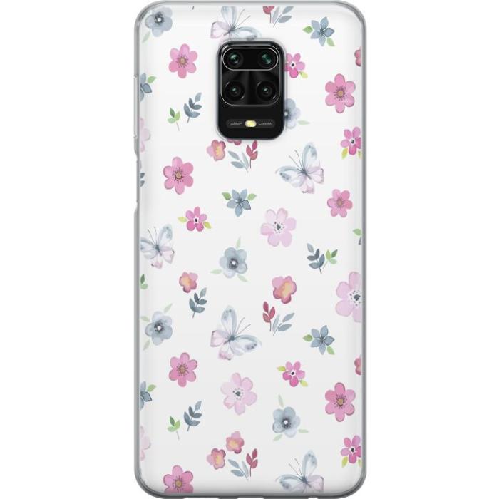 iSecrets - Mobilskal till Xiaomi Redmi Note 9S med Blommor och fjärillar