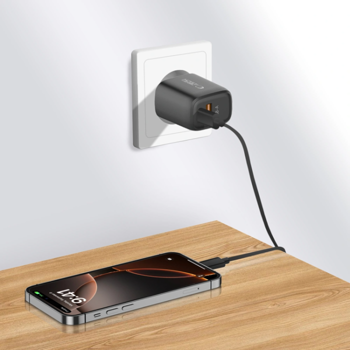 Tech-Protect - Tech-Protect Väggladdare Adapter USB-A/USB-C 20W - Svart