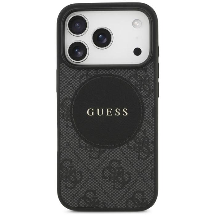 Guess - Guess iPhone 17 Pro Mobilskal MagSafe 4G Circle Classic Logo - Svart