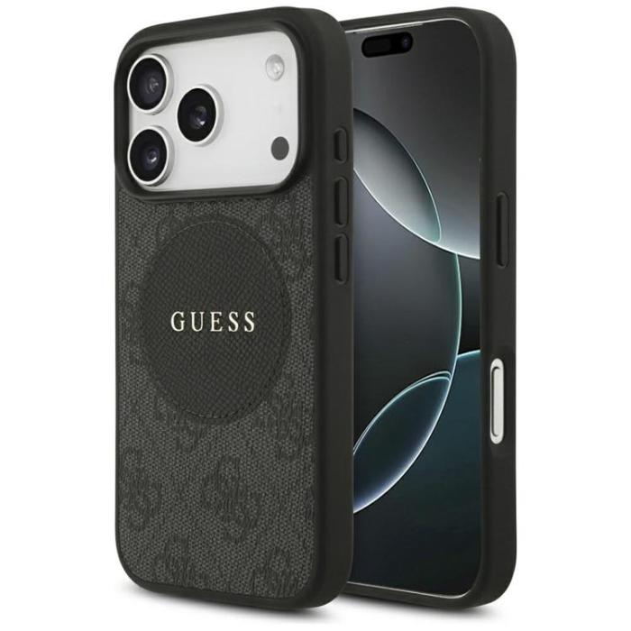 Guess - Guess iPhone 17 Pro Mobilskal MagSafe 4G Circle Classic Logo - Svart