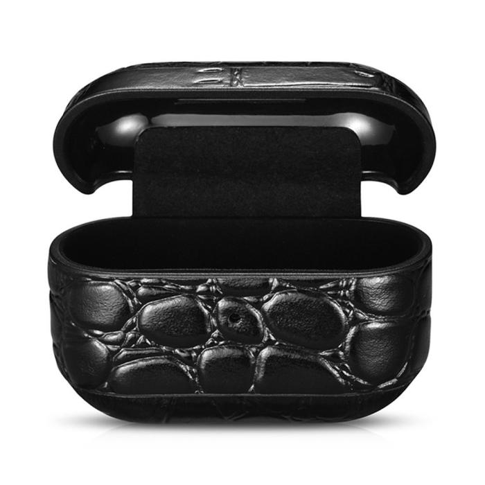 UTGATT5 - iCarer Crocodile Läder Skal Airpods Pro - Svart