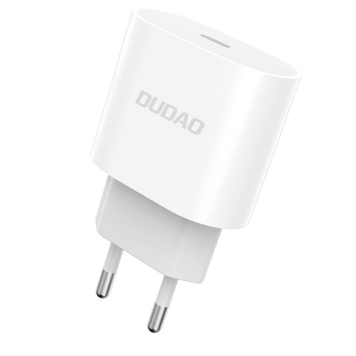 Dudao - Dudao Fast Väggladdare PD 20W + USB-C Kabel 1M - Vit