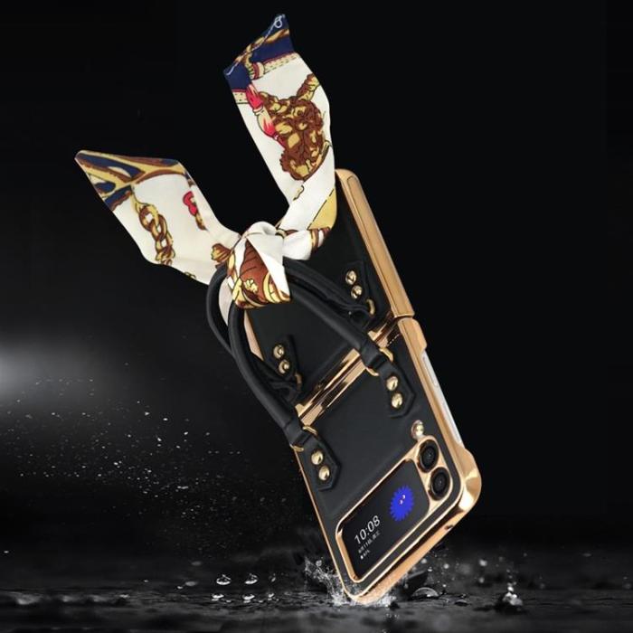 GKK - GKK Galaxy Z Flip 3 5G Skal Handväska - Gul