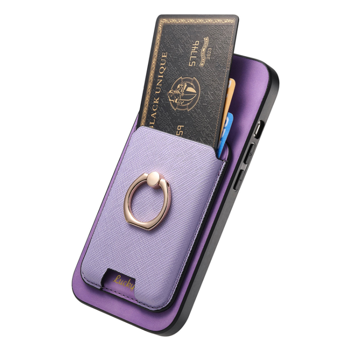 A-One Brand - iPhone 17 Air Mobilskal MagSafe Korthållare Kickstand - Lila