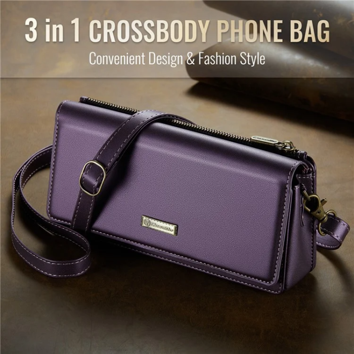 Caseme - CASEME Crossbody Väska RFID Blocking Me30 Max Läder - Lila