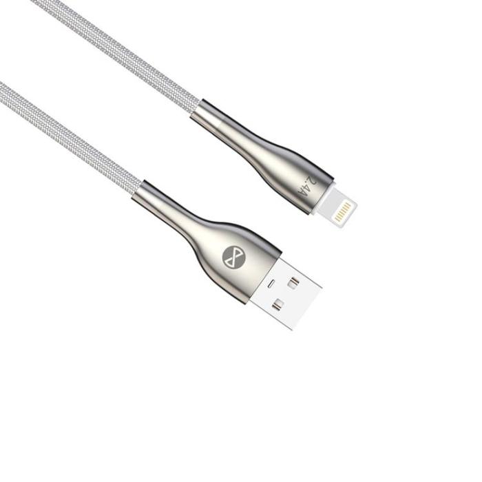 Forever - Forever Sleek USB-A till Lightning kabel 1m 2,4A - Vit