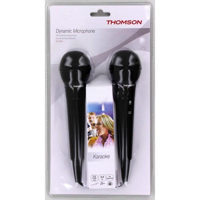 UTGATT - THOMSON Mikrofon M135D Dynamisk Svart 2-pack
