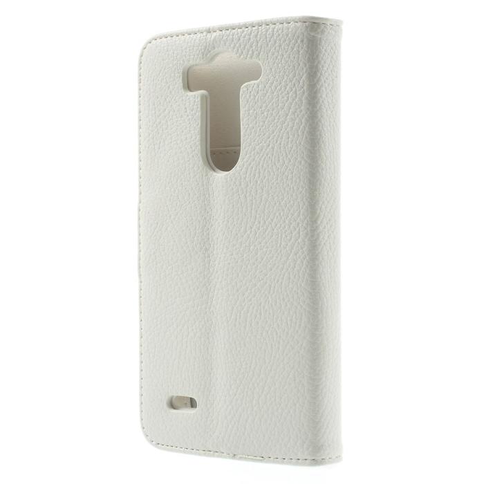 OEM - Lychee Embossed Plånboksfodral till LG G3 S - Vit