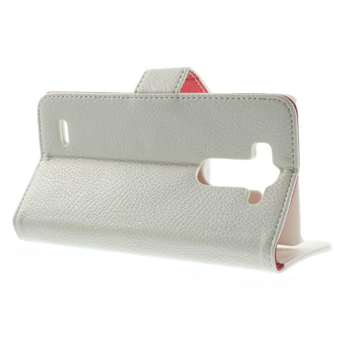 OEM - Lychee Embossed Plånboksfodral till LG G3 S - Vit