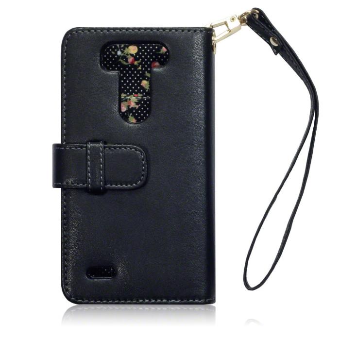 OEM - Interior floral Plånboksfodral till LG G3 S (Svart)