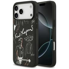 KARL LAGERFELD - Karl Lagerfeld iPhone 17 Pro Max Mobilskal MagSafe Grained Pattern - Svart
