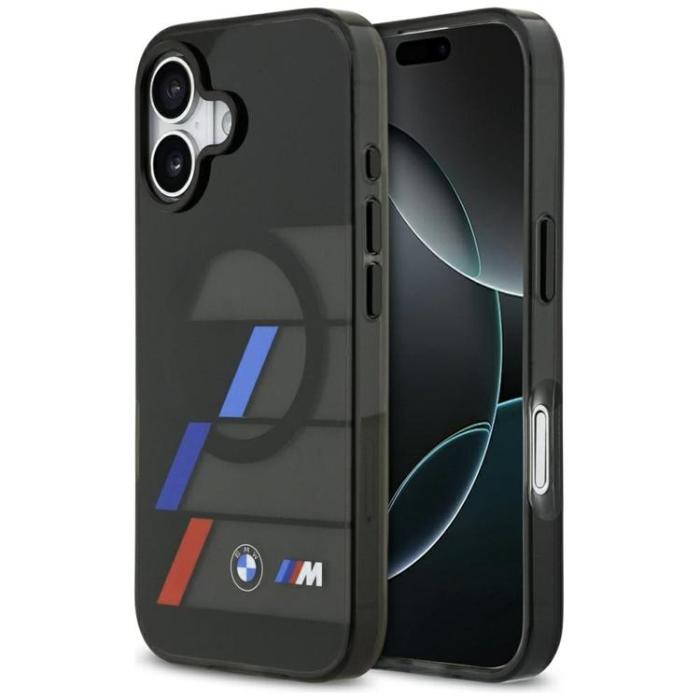 BMW - BMW iPhone 17 Mobilskal MagSafe Metal Tricolor Lines - Svart