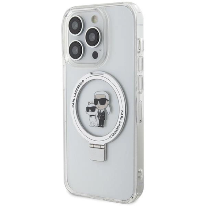 KARL LAGERFELD - Karl Lagerfeld iPhone 14 Pro Mobilskal MagSafe Ringställ - Vit