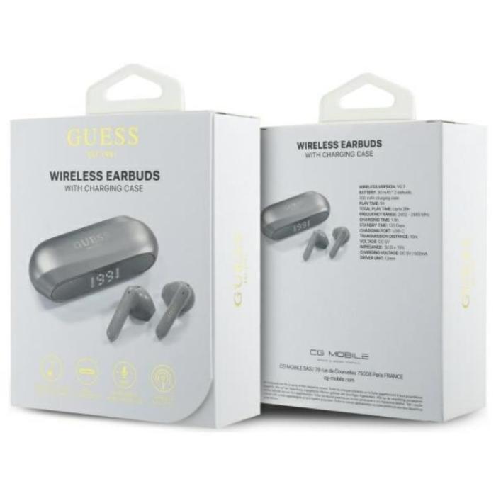Guess - Guess TWS In-Ear Hörlurar Elongated Printed Logo - Grå