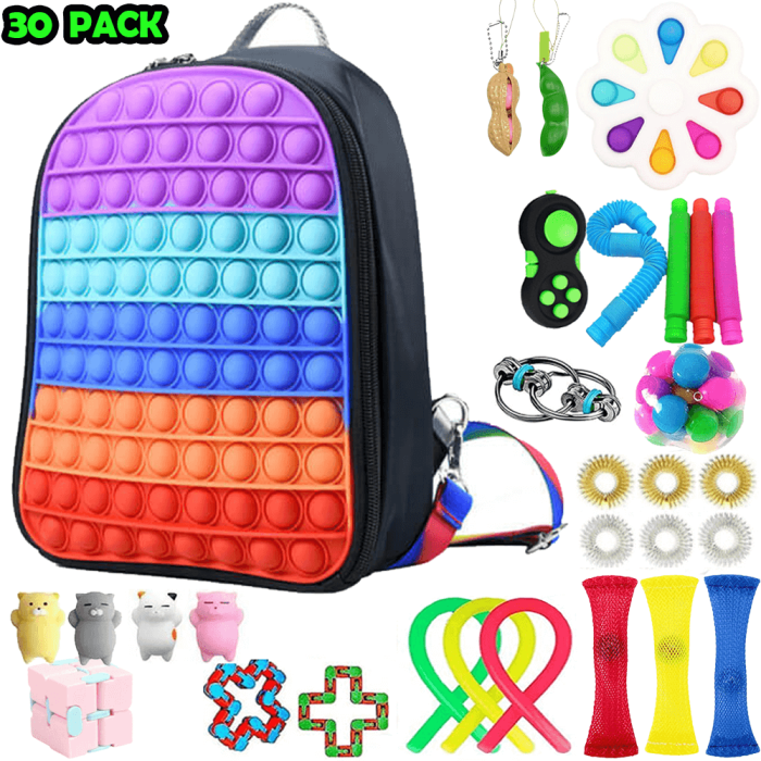 Adventskalender - Adventskalender 2023 - MEGA Ryggsäck Pack - Fidget Pop it Toys för Vuxna & Barn