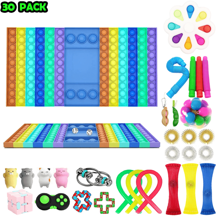 Adventskalender - Adventskalender 2023 - MEGA Brädspel Pack - Fidget Pop it Toys för Vuxna & Barn