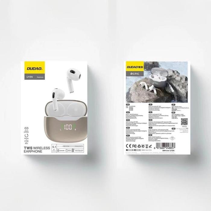 Dudao - Dudao TWS Bluetooth Trådlös Hörlurar U15N - Vit