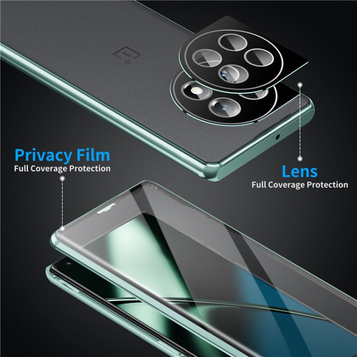 A-One Brand - OnePlus 11 5G Mobilskal Magnetic Metal Frame - Grön
