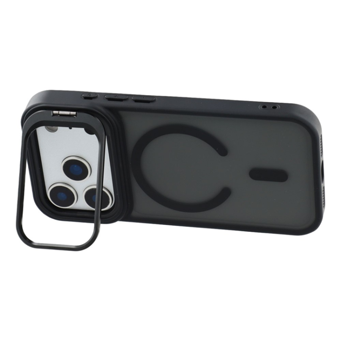 A-One Brand - iPhone 17 Pro Mobilskal MagSafe Lins Kickstand - Titansvart