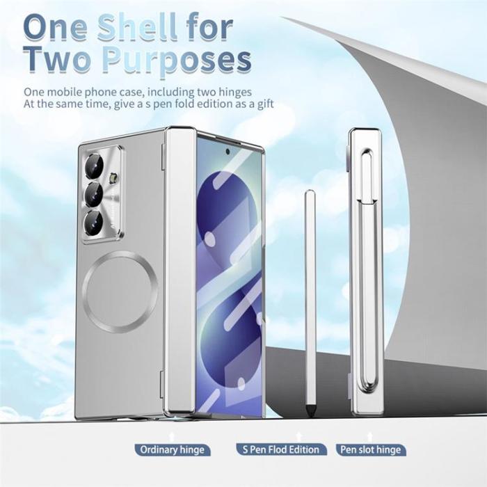 A-One Brand - Mobilskal För Galaxy Z Fold 8 MagSafe Hård PC - Silver