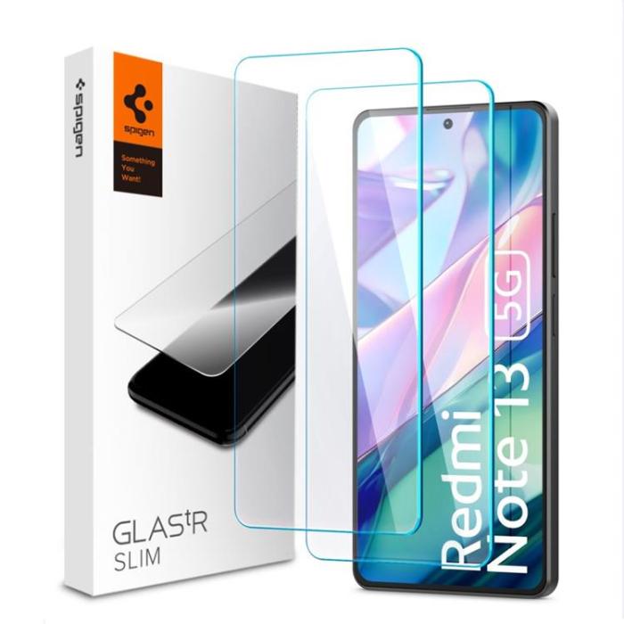 UTGATT - [2-Pack] Spigen Xiaomi Redmi Note 13 5G Härdat Glas Skärmskydd TR Slim