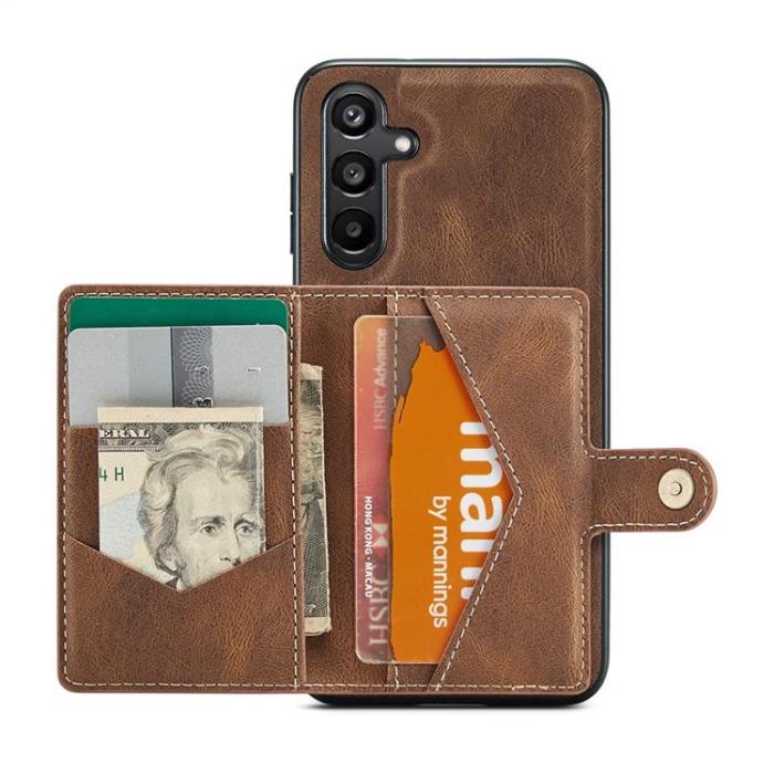 OEM - JEEHOOD Samsung Galaxy A15 4G/5G Mobilskal Konstläder + Plast - Brun