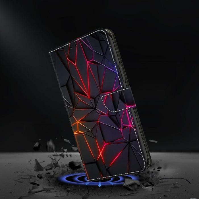 OEM - Samsung Galaxy A37 Plånboksfodral TPU + Konstläder Flip - Röd Sprickor