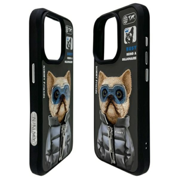 NIMMY - Nimmy iPhone 15 Pro Mobilskal Cool & Cute 2.0 Dog - Svart