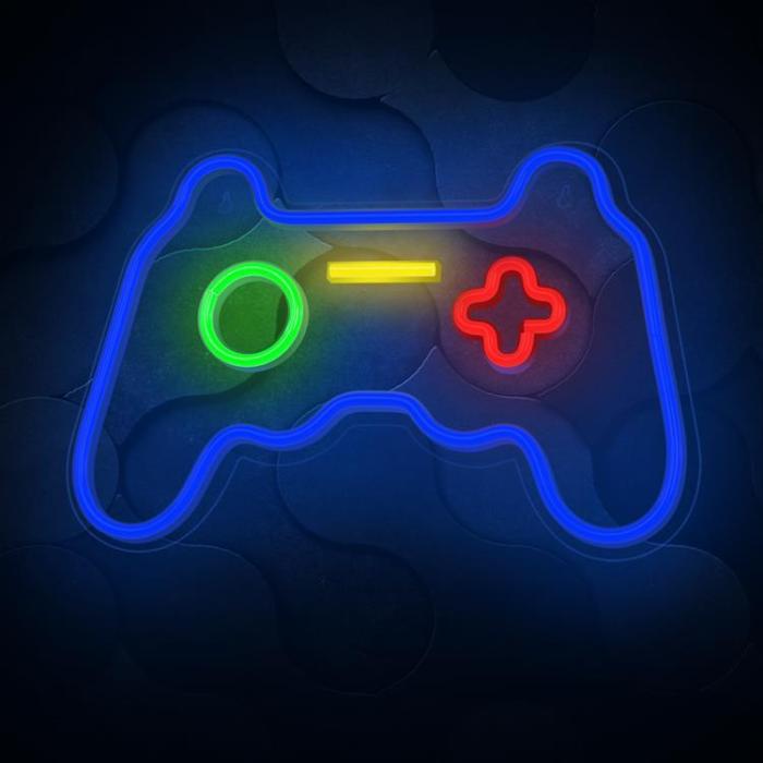 Forever Light - Forever Light LED Neon GAMEPAD Bat FPNE03X + USB - Flerfärgad