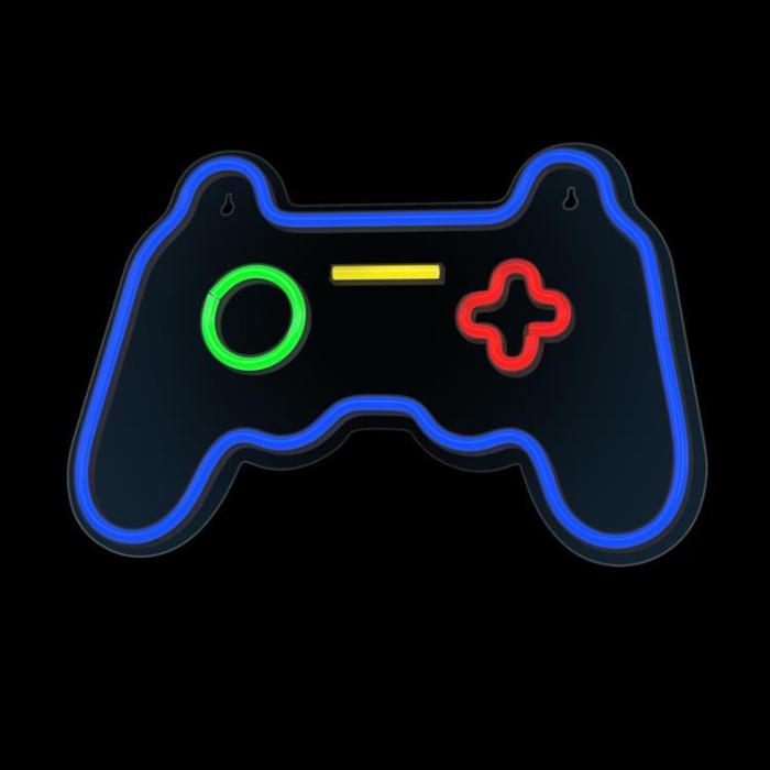 Forever Light - Forever Light LED Neon GAMEPAD Bat FPNE03X + USB - Flerfärgad